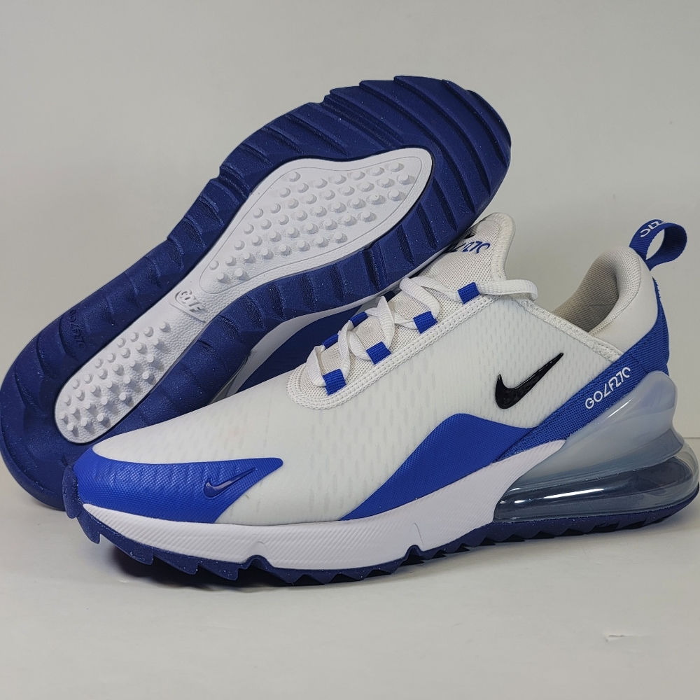 Nike Air Max 270 Golf Shoes White Racer Blue Black Men’s Sizes CK6483-106 New